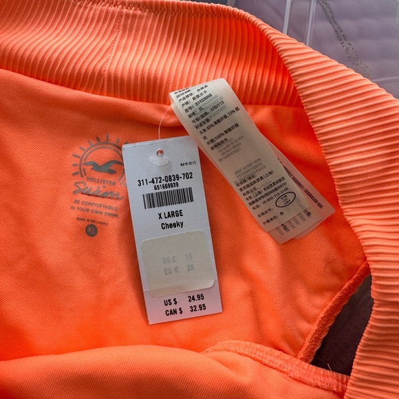 4/$25 NWT bright orange Hollister swim cheeky bottom sz XL - Picture 3 of 3